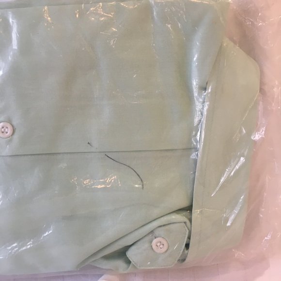 Vintage 1972 Men's Lapointe Co. Dress Shirt Size 15 Aqua Green Long Sleeve New - Picture 8 of 9